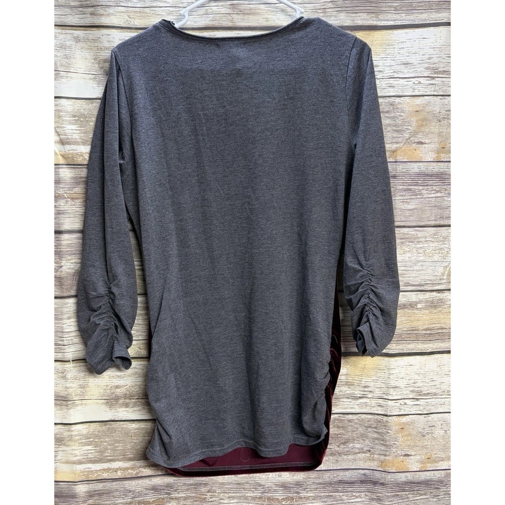 Sundance Dulcet Tones Velour Velvet Jersey Women's Medium Round Neck Top View 2